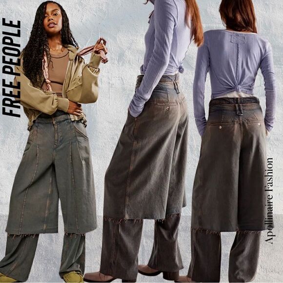 WE THE FREE NOCTURNE DOUBLE HEM TROUSERS JEANS NWT IN SWEET SERENADE - Picture 1 of 12